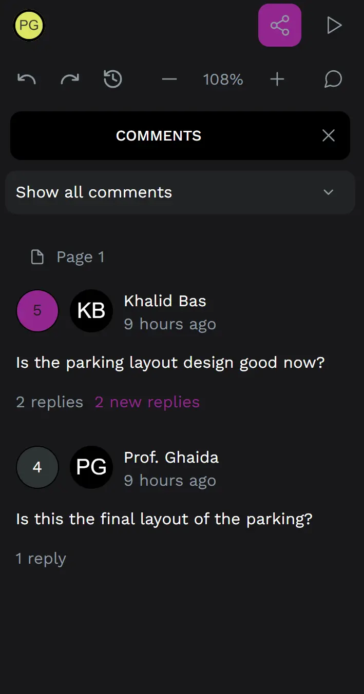 Comments notifications